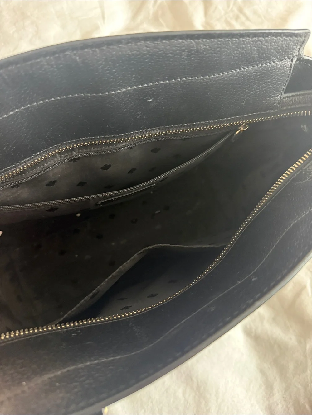 kate spade Black Pebbled Leather Satchel with Top Handles